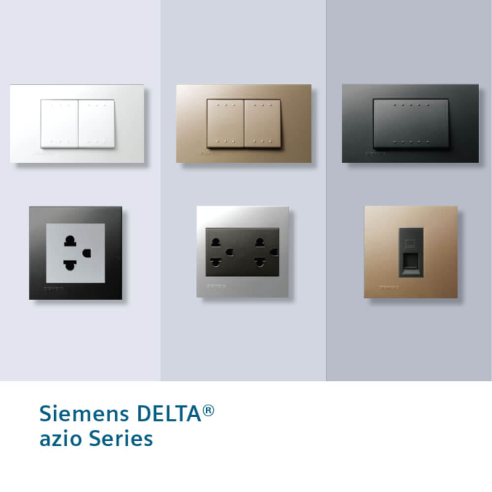 ชุดสวิตซ์ 2 ทาง 1 ช่อง SIEMENS ซีรีส์ AZIO ขนาด 86 มม. สีขาว